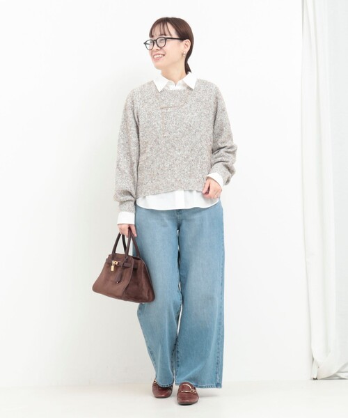 MICO COULIER（ミコクリエ）の「ひげネップヤーンプルオーバーニット（ニット/セーター・レディース・キナリ/ライトグリーン/グレー・38）」の4枚目の写真