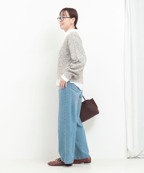 MICO COULIER（ミコクリエ）の「ひげネップヤーンプルオーバーニット（ニット/セーター・レディース・キナリ/ライトグリーン/グレー・38）」の6枚目の写真