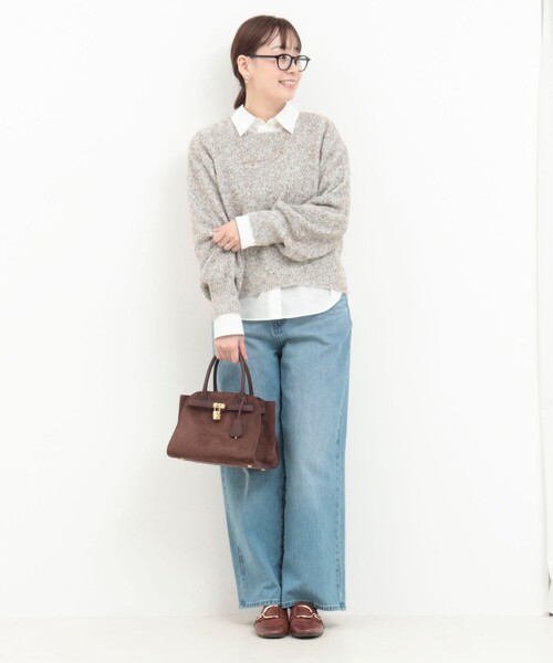 MICO COULIER（ミコクリエ）の「ひげネップヤーンプルオーバーニット（ニット/セーター・レディース・キナリ/ライトグリーン/グレー・38）」の10枚目の写真