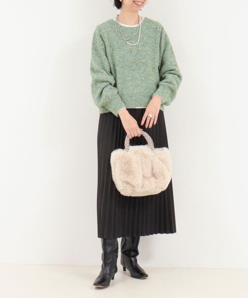 MICO COULIER（ミコクリエ）の「ひげネップヤーンプルオーバーニット（ニット/セーター・レディース・キナリ/ライトグリーン/グレー・38）」の11枚目の写真