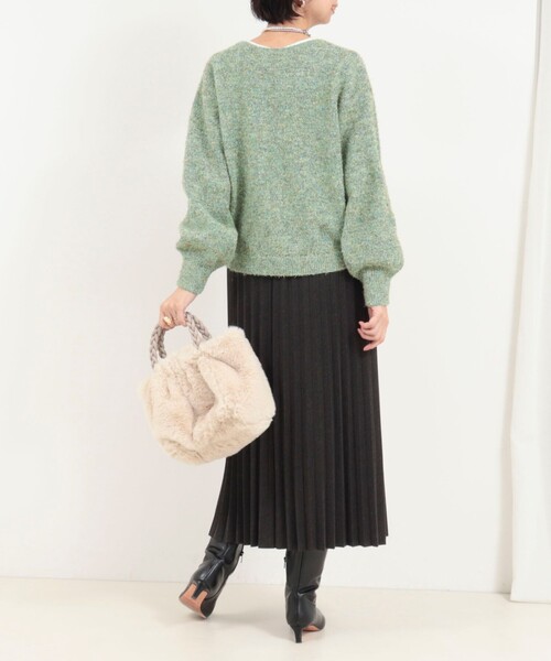 MICO COULIER（ミコクリエ）の「ひげネップヤーンプルオーバーニット（ニット/セーター・レディース・キナリ/ライトグリーン/グレー・38）」の15枚目の写真