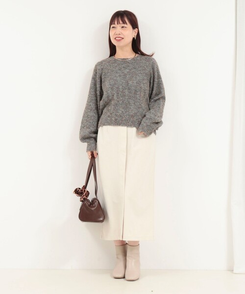 MICO COULIER（ミコクリエ）の「ひげネップヤーンプルオーバーニット（ニット/セーター・レディース・キナリ/ライトグリーン/グレー・38）」の20枚目の写真