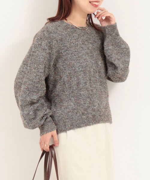 MICO COULIER（ミコクリエ）の「ひげネップヤーンプルオーバーニット（ニット/セーター・レディース・キナリ/ライトグリーン/グレー・38）」の21枚目の写真