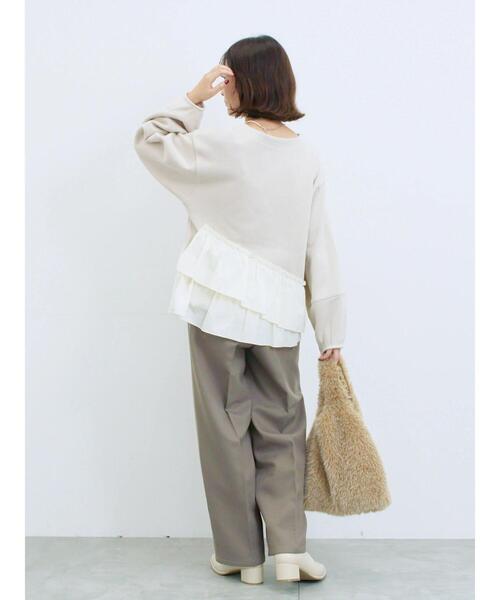 Samansa Mos2 blue（サマンサモスモスブルー）の「【吸湿発熱】マルチスタイルストレートパンツ（その他パンツ・レディース・モカ/ベージュ/グレー/ブラック/ブラウン・SS/M/L/S）」の21枚目の写真