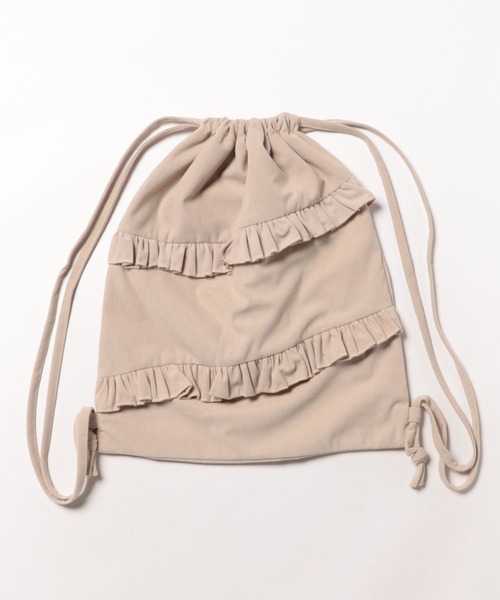 apres jour clair(アプレジュールクレア)の「【apres jour clair】フリルコーデュロイナップザック(バックパック/リュック・レディース・ベージュ/ダークブラウン・FREE)」の6枚目の写真