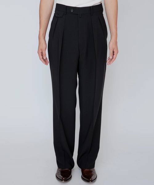 RAINMAKER（レインメーカー）の「【RAINMAKER/レインメーカー】MELANGE TWILL WIDE TROUSERS（スラックス・メンズ・ブラック/グレー・4/3）」の5枚目の写真