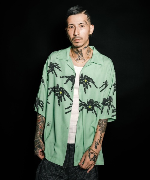 Subciety（サブサエティ）の「Tarantula shirt（シャツ/ブラウス・メンズ・ミント/ホワイト/ピンク・SMALL/MEDIUM/LARGE/X-LARGE）」の10枚目の写真
