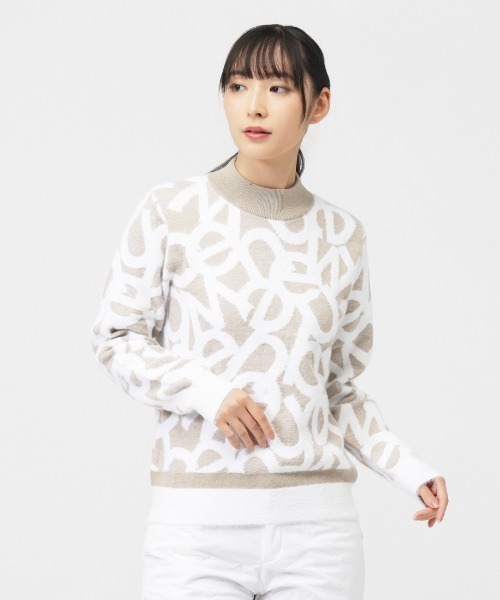 NEW BALANCE（ニューバランス）の「ニューバランス New Balance HIGH NECK KNIT PULLOVER（ニット/セーター・レディース・グリーン/ホワイト・S/M/L）」の2枚目の写真
