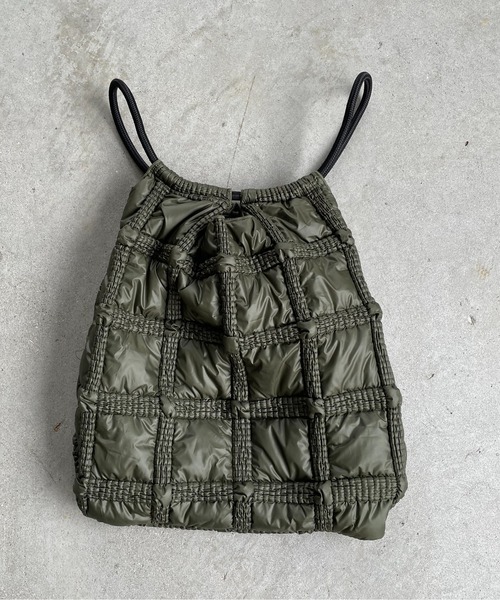 210nouve（トゥージュヌーブ）の「ナイロン チェック柄 コードストラップ バッグ（ハンドバッグ・レディース・ブラック/カーキ・FREE）」の12枚目の写真