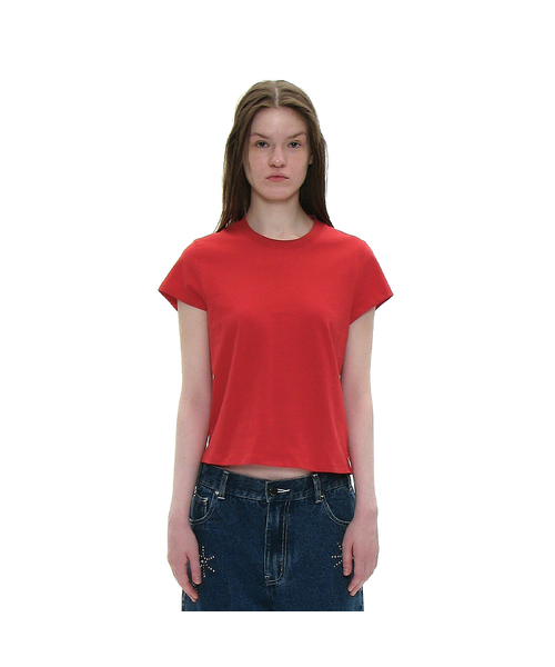 PARTIMENTO WOMEN(パルティメントウィメン)の「PWC コットンキャップスリーブTシャツ_6カラー(Tシャツ/カットソー・レディース・ホワイト/ピンク系その他/グレー/レッド/ブラック/スカイブルー・SMALL/MEDIUM/LARGE)」の6枚目の写真