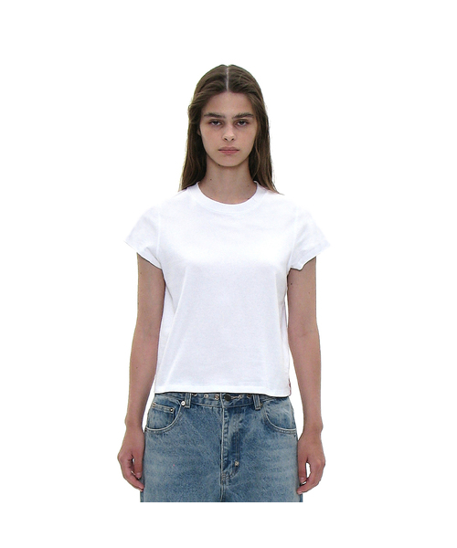 PARTIMENTO WOMEN(パルティメントウィメン)の「PWC コットンキャップスリーブTシャツ_6カラー(Tシャツ/カットソー・レディース・ホワイト/ピンク系その他/グレー/レッド/ブラック/スカイブルー・SMALL/MEDIUM/LARGE)」の2枚目の写真