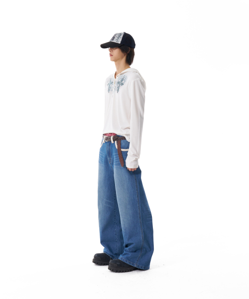 AAKAM(アーカム)の「Contrast Washed Denim Pants (Blue)(デニムパンツ・レディース・その他・1/2)」の8枚目の写真