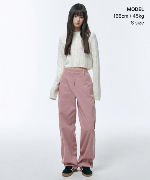 MUSINSA STANDARD WOMAN（ムシンサスタンダードウーマン）の「ウィメンズアンゴラブレンドケーブルクロップニット[アイボリー]（ニット/セーター・レディース・その他・X-SMALL/SMALL/MEDIUM/LARGE）」の9枚目の写真