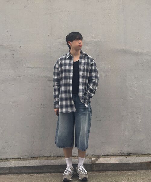 TOFFEE(トフィー)の「ウォッシュドバミューダデニムパンツ(ブルー)(その他パンツ・メンズ・その他・SMALL/MEDIUM/LARGE/X-LARGE)」の12枚目の写真