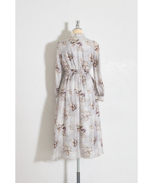 tocco closet ヴィンテージフラワーベロアパイピングボウタイワンピース ZOZO限定】ヴィンテージフラワーベロアパイピングボウタイワンピース