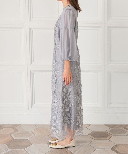 セール】【ANDRESD】floral pattern flare dress 結婚式 パーティー