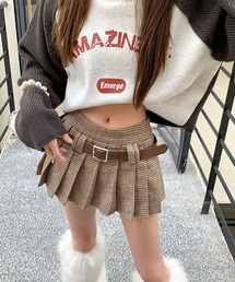 meJane（ミージェーン）の「千鳥チェック柄 プリーツミニスカート（スカート・レディース）」