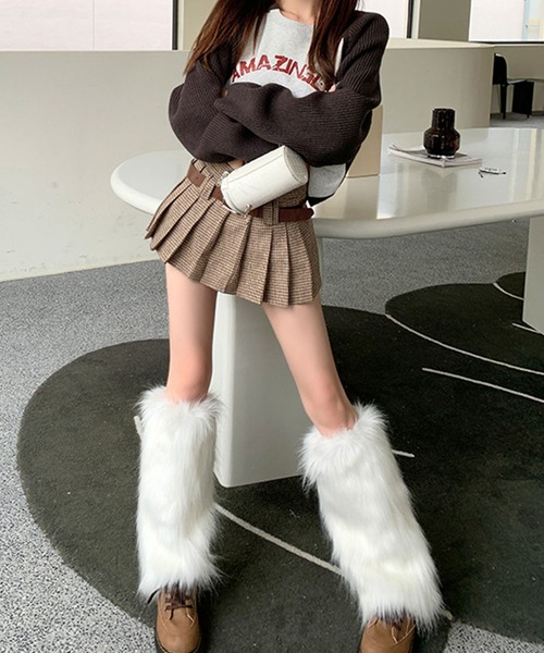 meJane（ミージェーン）の「千鳥チェック柄 プリーツミニスカート（スカート・レディース・ブラウン系・M/L）」の5枚目の写真