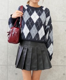 アーガイル ニット」に該当するブラック/黒色系のファッション通販