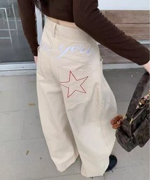 バックししゅうデニムパンツ