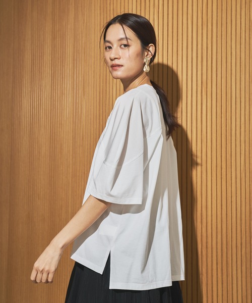audrey and john wad（オードリーアンドジョンワッド）の「ヴィンテージワッシャー半袖T（Tシャツ/カットソー・レディース・ブラック系その他/ホワイト系その他/ホワイト/ブラック・FREE）」の5枚目の写真