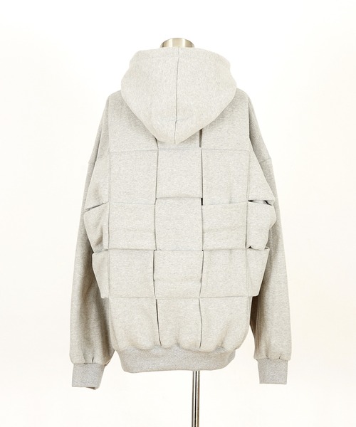 a.p.o.v.（エーピーオービー）の「a.p.o.v. バックビッグウーブン裏起毛スウェットオーバーサイズプルオーバーパーカー（パーカー・メンズ・ブラック/グレー・ONESIZE）」の11枚目の写真