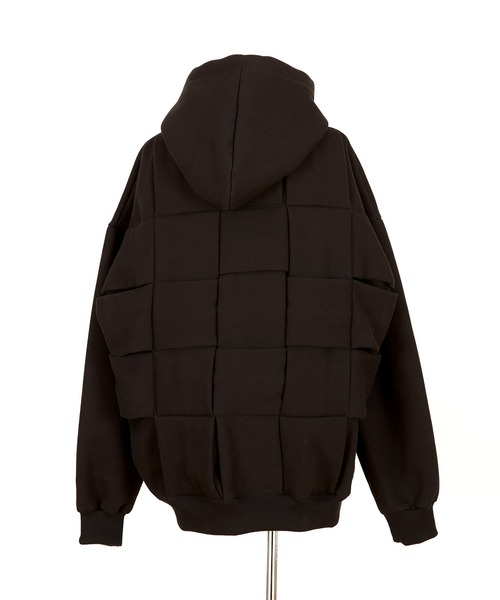 a.p.o.v.（エーピーオービー）の「a.p.o.v. バックビッグウーブン裏起毛スウェットオーバーサイズプルオーバーパーカー（パーカー・メンズ・ブラック/グレー・ONESIZE）」の9枚目の写真