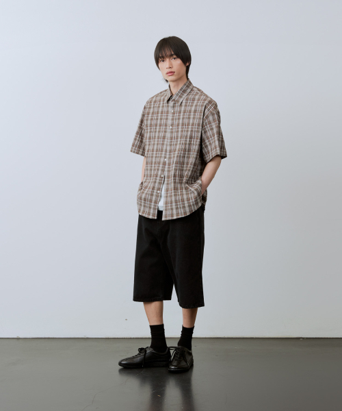 LEIRE（ルアール）の「リンクルシアサーカーチェック半袖シャツ[カーキ]（シャツ/ブラウス・メンズ・その他・MEDIUM/LARGE/X-LARGE）」の18枚目の写真