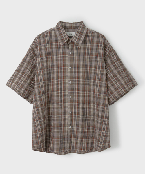 LEIRE（ルアール）の「リンクルシアサーカーチェック半袖シャツ[カーキ]（シャツ/ブラウス・メンズ・その他・MEDIUM/LARGE/X-LARGE）」の19枚目の写真