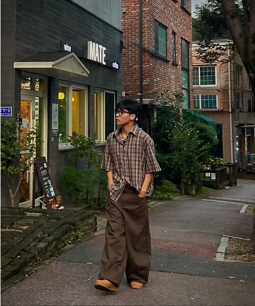 LEIRE（ルアール）の「リンクルシアサーカーチェック半袖シャツ[カーキ]（シャツ/ブラウス・メンズ・その他・MEDIUM/LARGE/X-LARGE）」の13枚目の写真