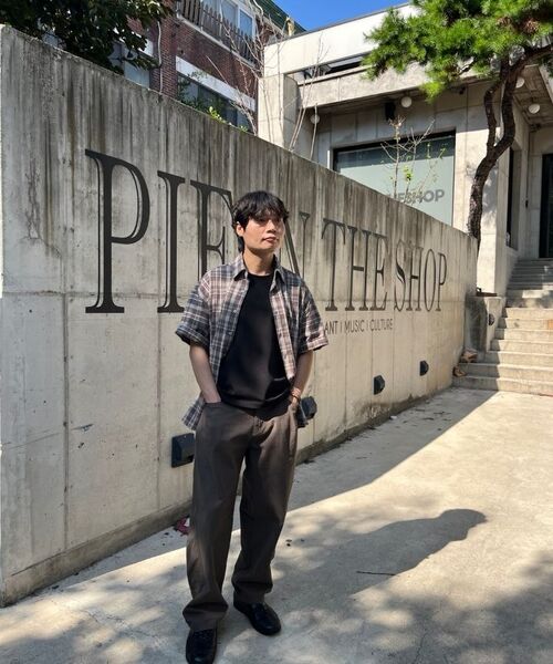 LEIRE（ルアール）の「リンクルシアサーカーチェック半袖シャツ[カーキ]（シャツ/ブラウス・メンズ・その他・MEDIUM/LARGE/X-LARGE）」の16枚目の写真