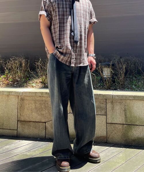 LEIRE（ルアール）の「リンクルシアサーカーチェック半袖シャツ[カーキ]（シャツ/ブラウス・メンズ・その他・MEDIUM/LARGE/X-LARGE）」の8枚目の写真