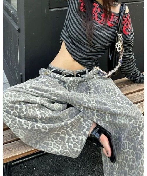 CHEER(チアー)の「レオパード柄バレルレッグルーズパンツ(その他パンツ・レディース・ベージュ・S/M/L/3L)」の8枚目の写真
