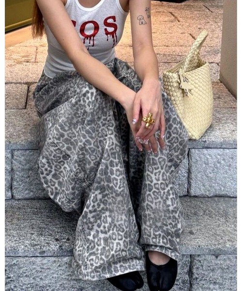 CHEER(チアー)の「レオパード柄バレルレッグルーズパンツ(その他パンツ・レディース・ベージュ・S/M/L/3L)」の10枚目の写真