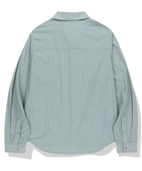 NOT4NERD(ノットフォーナード)の「Relaxed Stripe Open Collar Shirt - Green(シャツ/ブラウス・レディース・その他・MEDIUM/LARGE/X-LARGE)」の2枚目の写真