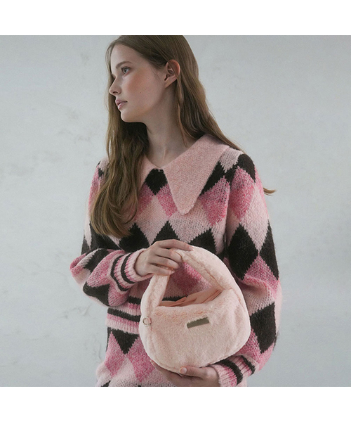 Vivacious(ビバシャス)の「Anne Fur Bag_5Colors(トートバッグ・レディース・ピンク/ブルー/アイボリー/ブラック/ベージュ・FREE)」の5枚目の写真