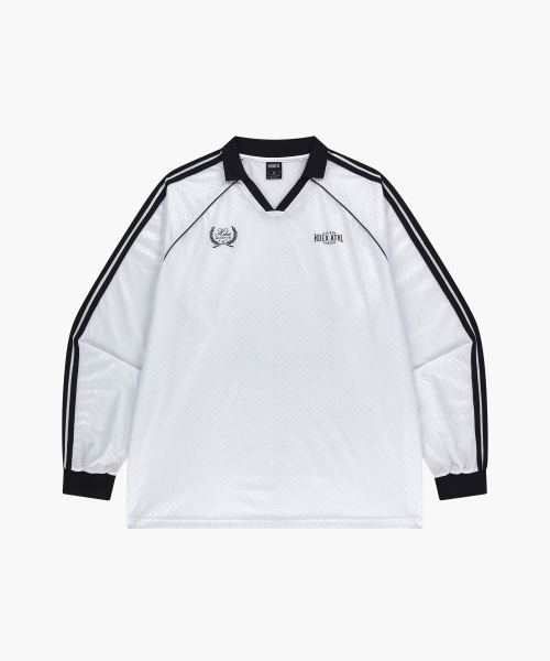 HDEX(エイチデックス)の「フットボールジャージロングスリーブ (ホワイト)(Tシャツ/カットソー・メンズ・ホワイト・MEDIUM/LARGE/X-LARGE/2XL)」の2枚目の写真
