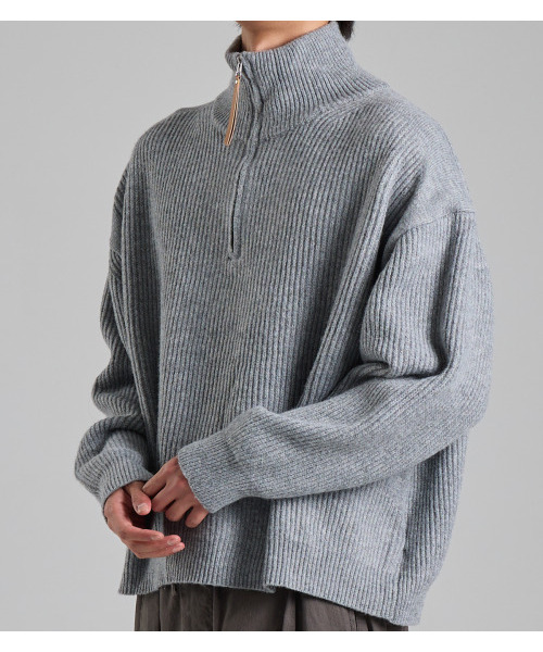 Loose Fit Half-zip Harf Jip — толстовка (светло-серый)