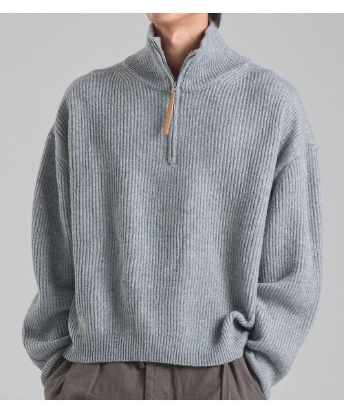 BUTTON SEOUL(ボタンソウル)の「ルーズフィットハーフジップハイネックニット(グレー)(ニット/セーター・メンズ・その他・MEDIUM/LARGE/X-LARGE)」の8枚目の写真