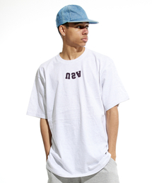リバースUSAスモールロゴ半袖Tシャツライトグレー