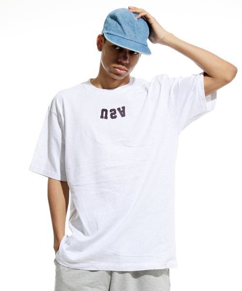 CREAM SODA LAB（クリームソーダラボ）の「リバースUSAスモールロゴ半袖Tシャツライトグレー（Tシャツ/カットソー・メンズ・その他・X-LARGE/XX-LARGE/MEDIUM/LARGE）」の5枚目の写真