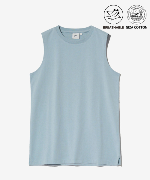 YALE（イェール）の「[プレミアムコットン] ウィメンズ キジャ コットンスリーブレス ブルーグレー（Tシャツ/カットソー・レディース・その他・SMALL/MEDIUM/X-SMALL）」の2枚目の写真