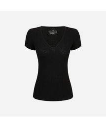 [PALACE] ribbed v-neck short sleeve t-shirt_4Colors