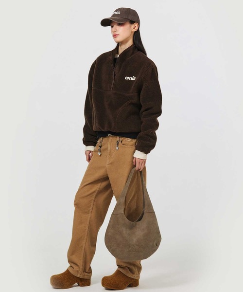 EMIS(イミス)の「(W) HALF NECK FLEECE TOP(スウェット・レディース・ブラウン/ベージュ/ピンク・FREE)」の13枚目の写真