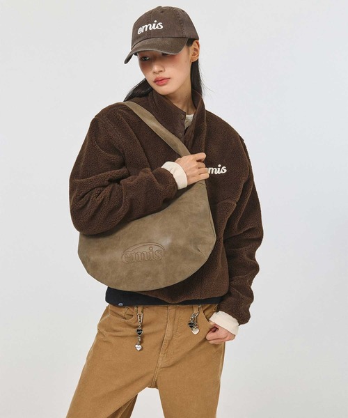 EMIS(イミス)の「(W) HALF NECK FLEECE TOP(スウェット・レディース・ブラウン/ベージュ/ピンク・FREE)」の14枚目の写真