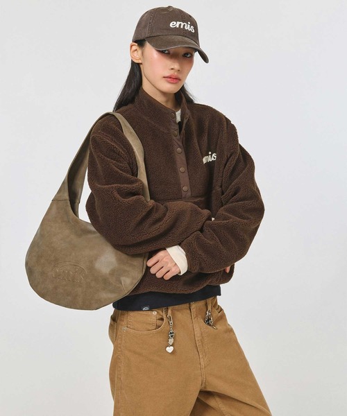 EMIS(イミス)の「(W) HALF NECK FLEECE TOP(スウェット・レディース・ブラウン/ベージュ/ピンク・FREE)」の15枚目の写真