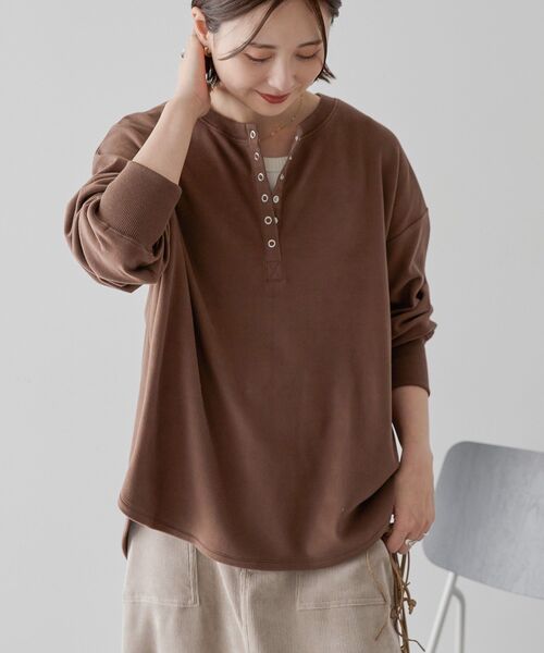 ソフトタッチヘンリーネックプルオーバー（Tシャツ/カットソー