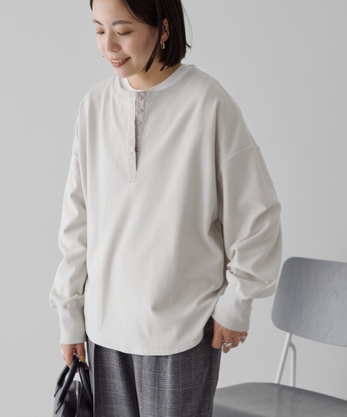 ソフトタッチヘンリーネックプルオーバー（Tシャツ/カットソー