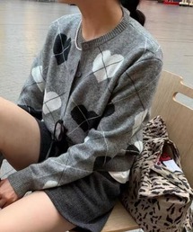 STAY MOTION | 【WEB限定】ハート柄ニットカーディガン［韓国ファッション ガーリー］≪新作≫(カーディガン/ボレロ)