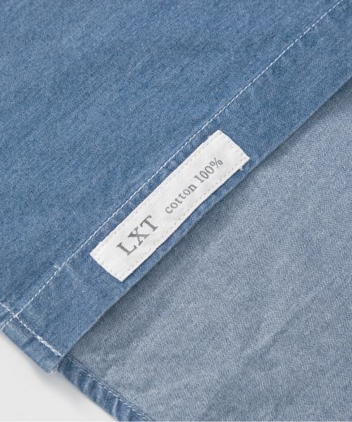 LXT（エルエックスティー）の「ストレートコットンロングラインデニムシャツ[ライトインディゴ]（シャツ/ブラウス・メンズ・その他・MEDIUM/LARGE/X-LARGE/XX-LARGE/XXX-LARGE）」の6枚目の写真